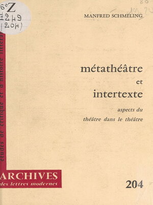 cover image of Métathéâtre et intertexte